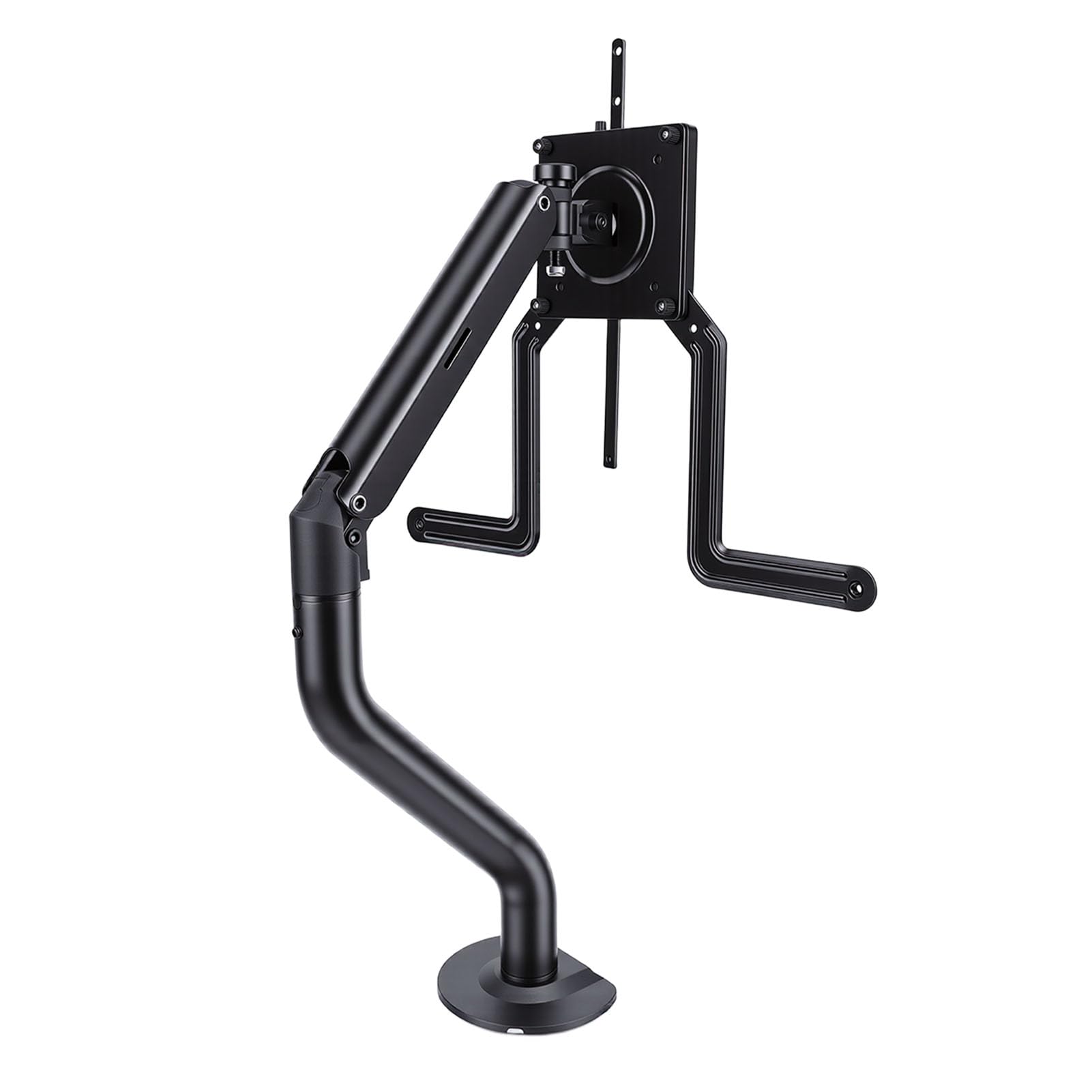 Braccio per Display Supporto da Scrivania Regolabile in Acciaio PP per Display Curvo Ergonomia da Ufficio, Design Moderno, Facile Installazione