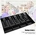 Acrux7 Cash Register Drawer Insert Tray 4 Coin/5 Bill Coin Compartments Money Drawer Organizer with Plastic Clip for Money Storage, Bills, Cash, Small Business