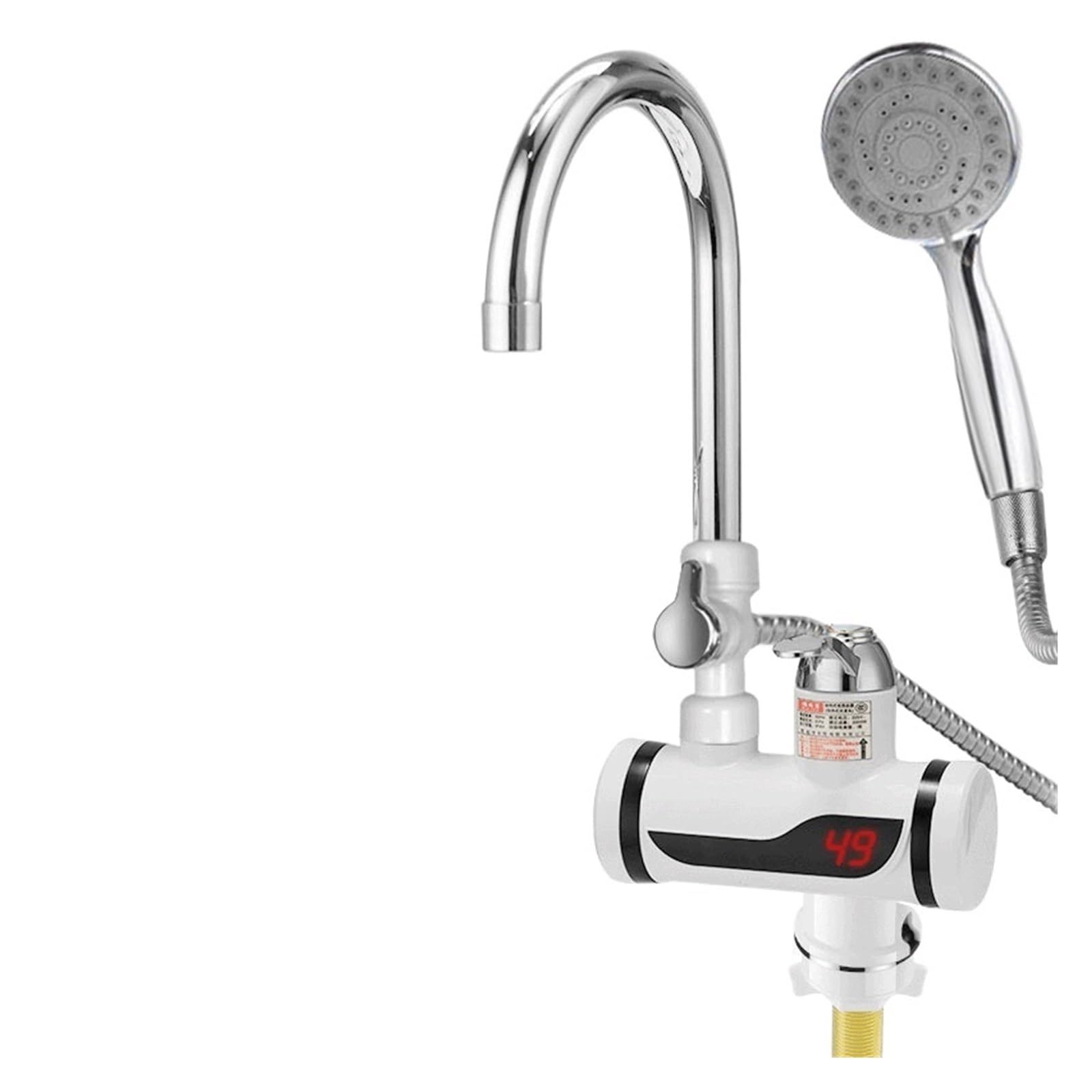 LNHHG Intelligent Instant Hot Water Faucet,Stainless Steel Universal Hose Tankless Faucet,With Shower Bathroom Kitchen Water Heater(Under with shower)