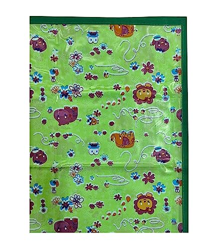 Image of EcoSoft Plastic Sheet,PVC Sheet for Kids,Rubber Sheet for Babies,Bed Wetting Protector(90 x 135 cm) (Green Hippo)