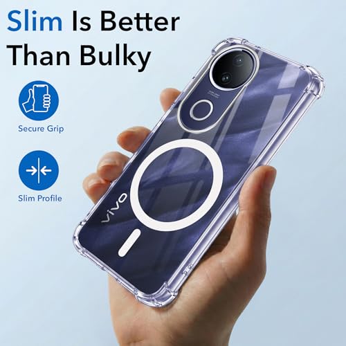 Image of Jkobi Shockproof Crystal-Clear Back Cover for Vivo T4R (Magsafe Wireless Support | Drop & Camera Protection | Hard Polycarbonate)