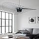 YONIISEA Vertigo Lampe 100cm Schwarz- Moderne Vertigo Pendelleuchte E27 Hängeleuchte für Wohnzimmer Diele Esszimmer Schlafzimmer, Glasfiberstahl + Polyurethan Vintage Hut Lamp, Max 40W