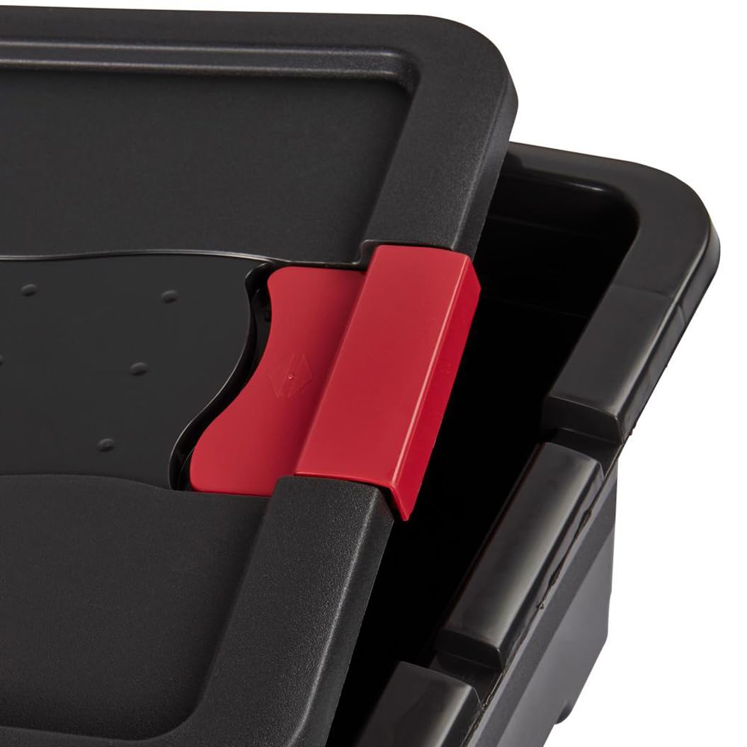 keeeper - Contenedor de Transporte con Tapa y Cierre Deslizante, Extra Robusta, 39.5 x 29.5 x 17.5 cm, 12 l, Eckhart, Gris Grafito
