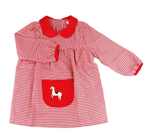 Furein Baby Infantil de Cuadros, Conjunto de Uniforme colegial para niños y niñas. (1, Rojo)