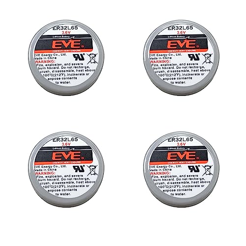 MEELER 4 Pcs ER32L65 3.6V 1000mAh Lithium Battery with Nickel Pins for Smoke Alarms Carbon Monoxide Detectors Intrusion Sensors and So On