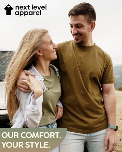 Next Level Apparel 6210 Men's T-Shirts, Pack of Unisex CVC Cotton Blend Bulk Undershirt – Custom Color Set Remera para Hombre 6