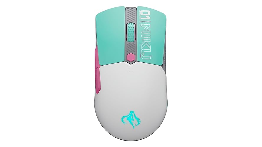 ASUS TUF Gaming Hatsune Miku Edition Mini Wireless Mouse – Right-Handed, 65g Lightweight, Compact, Tri-Mode Connectivity, 12K DPI, up to 134Hr Battery, RGB Miku Logo, PC/Mac Support - Aqua