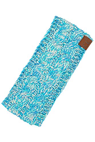 ScarvesMe Multi Tone Color Knitted Fuzzy Fleece Sherpa Lined Knit Headwrap Headband