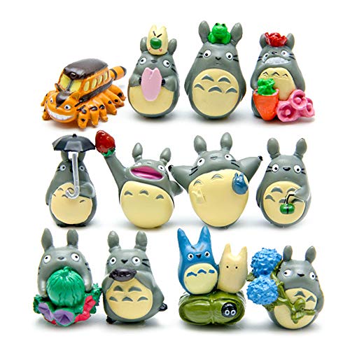 SHDZKJ 12 Pcs/Set My Neighbor Totoro Mini Figure DIY Micro Landscape Garden Resin Decoration