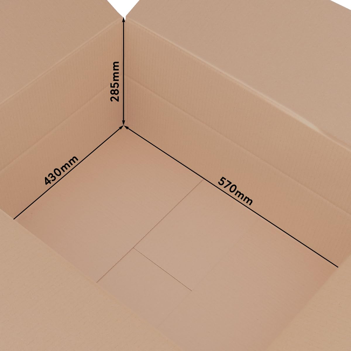 verpacking Kartony składane 570 x 430 x 285 mm brązowe (wymiary zewnętrzne 575 x 435 x 295 mm) zmienna wysokość przy 140 mm KK 98 1-faliste karton wysyłkowy do średnich towarów pakiet DPD GLS Hermes