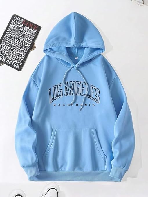 Image of SHAIRA FASHION Los Angeles Printed Hoodies /Sweatshirt Polycotton for Running, Gym Warm Travel Hoodies for Men