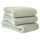 hiorie(ヒオリエ) ホテルスタイルタオル ビッグフェイスタオル 日本製 バスタオル代用にも最適 ふかふか 吸水 綿100% 無地 泉州タオル 選べる18色 3枚セット (オリーブ)