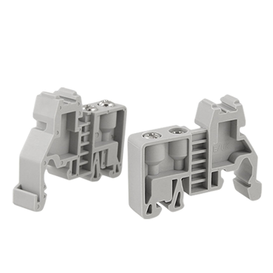 uxcell 2 Pcs 35mm Din Rail Screw Fixed Terminal Block End Stopper Clamps Industrial