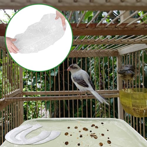 Image of 100 PCS Bird Cage Liners, Disposable Bird Cage Plastic Sleeves for 15.7 x 23.6 Inch Fecal Tray Cages Cushion Pad for Pet Habitats Animal Cages Cushion for Parrot Parakeet Conure Cockatiel