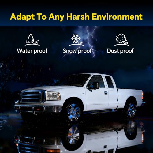 Image of GRAND ORANGE Headlights Assembly Compatible with 2005-2007 Ford F250 F350 F450 F550 Super Duty /Fit 2005 Ford Excursion Headlamp Clear lens Chrome Houing Amber Reflector