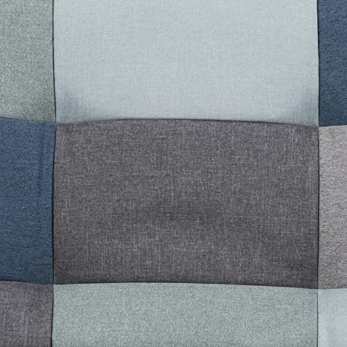 AC Design Furniture Jasper Bettcouch Blau/Grau Patchwork, Schlafsofa mit 3 Liegepositionen, Moderner 3-Sitzer Ohne Armlehne, Gepolstert mit Verchromten Beinen, L: 196 x H: 91 x T: 98 cm