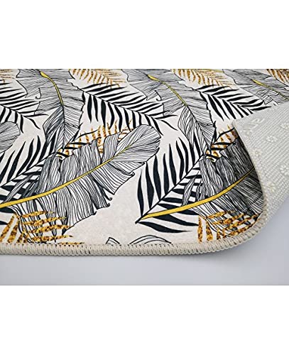 MANI TEXTILE TPS_FEUILL_GRIGOLD120 Teppich, Polyester, Grau, 120 x 180 - Image 5