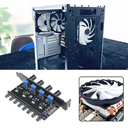 image for VGOL 4 Knob Cooling Fan Speed Controller PC 8 Channels Fan Hub Radiato