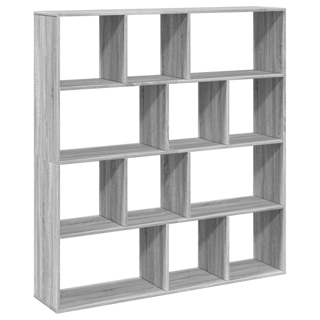 Générique Regał z 12 przegródkami 132 x 29 x 141,5 cm drewno inżynieryjne, uniwersalna półka działowa na książki, czasopisma i DVD, szafka do przechowywania książek z mocowaniem ściennym