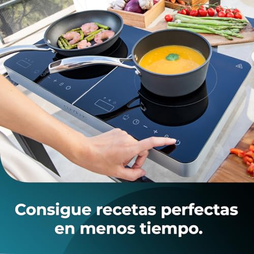 Miniatura 4 de Cecotec Placa De Inducción Portátil De 2 Fuegos Full Magma Double. 3500w En 8-10 Niveles, Digital, Control Táctil Y Programable, Protección Contra Sobrecalentamiento, Autooff Y Termostato