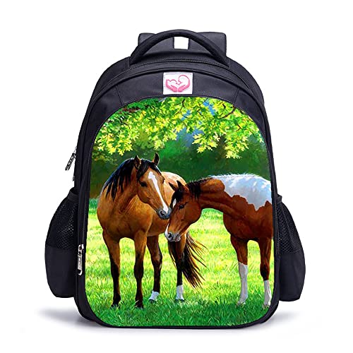 Sac à dos léger chevaux contre la fatigue du dos, cartable 16 pouces ergonomique