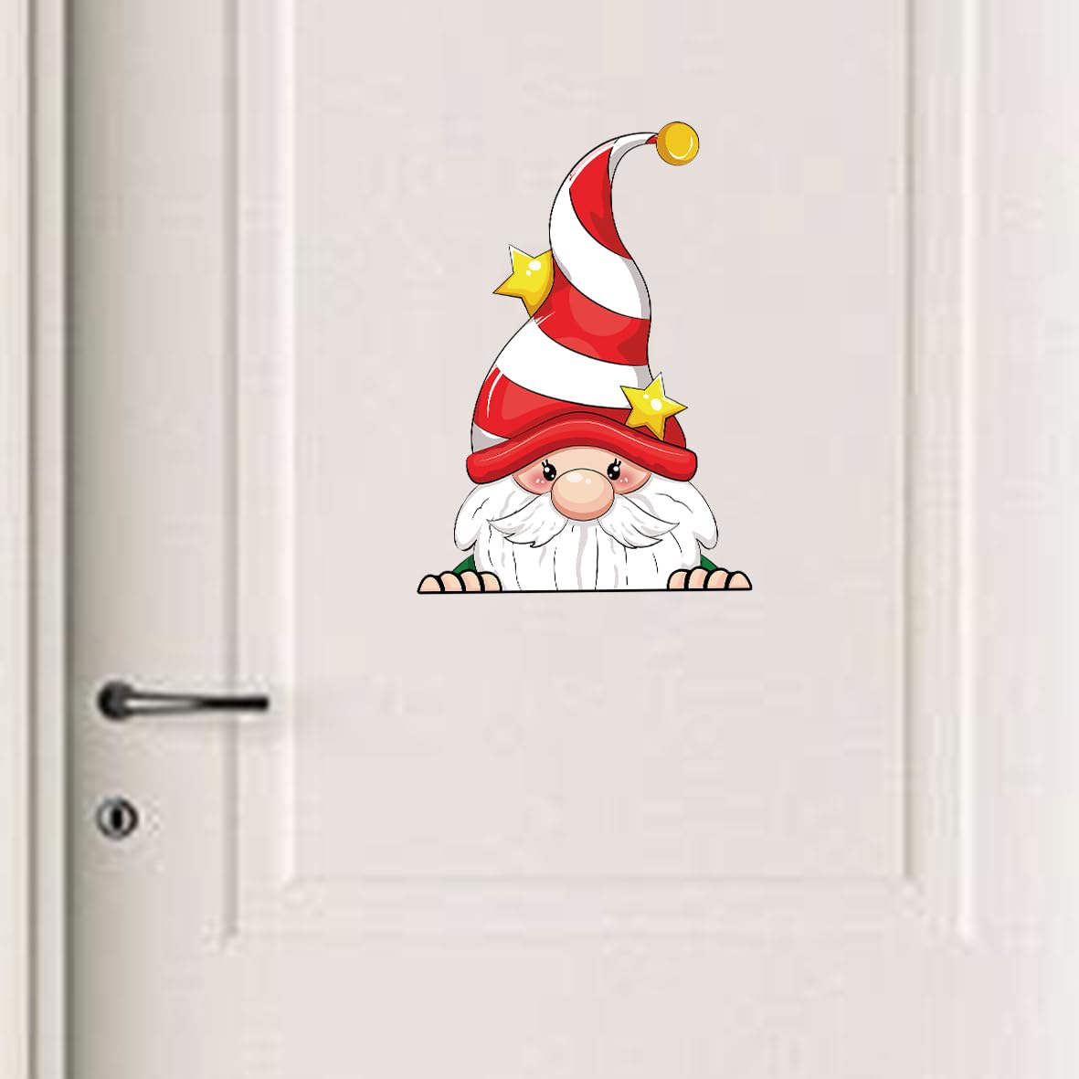 Christmas Toilet Seat Decal Stickers | Santa Gnome Waving Hands Design | Removable & Waterproof | DIY Bathroom Holiday Decor