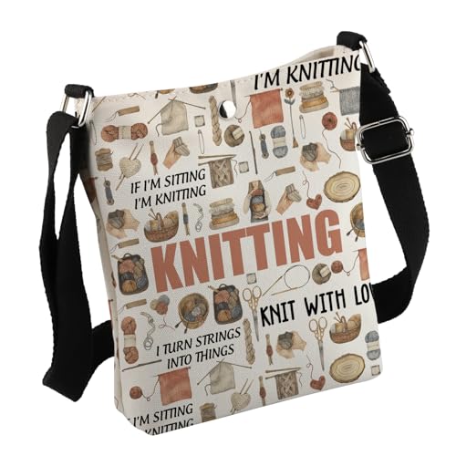 Image of MNIGIU Funny Yarn Gift Knitting Tote Bag Knitting Lover Gift Yarn Storage Bag Knitter G-ift Crochet G-ift