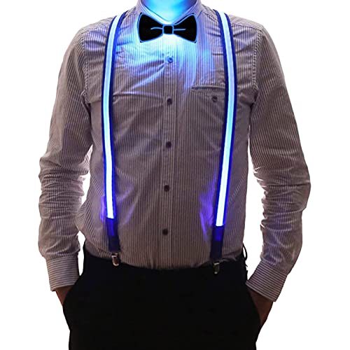 Noeud lumineux pour hommes adultes cravate LED réglable pour la fête du festival de musique Cravate Vert,Mvb7iT8LI, Bleu, Taille unique