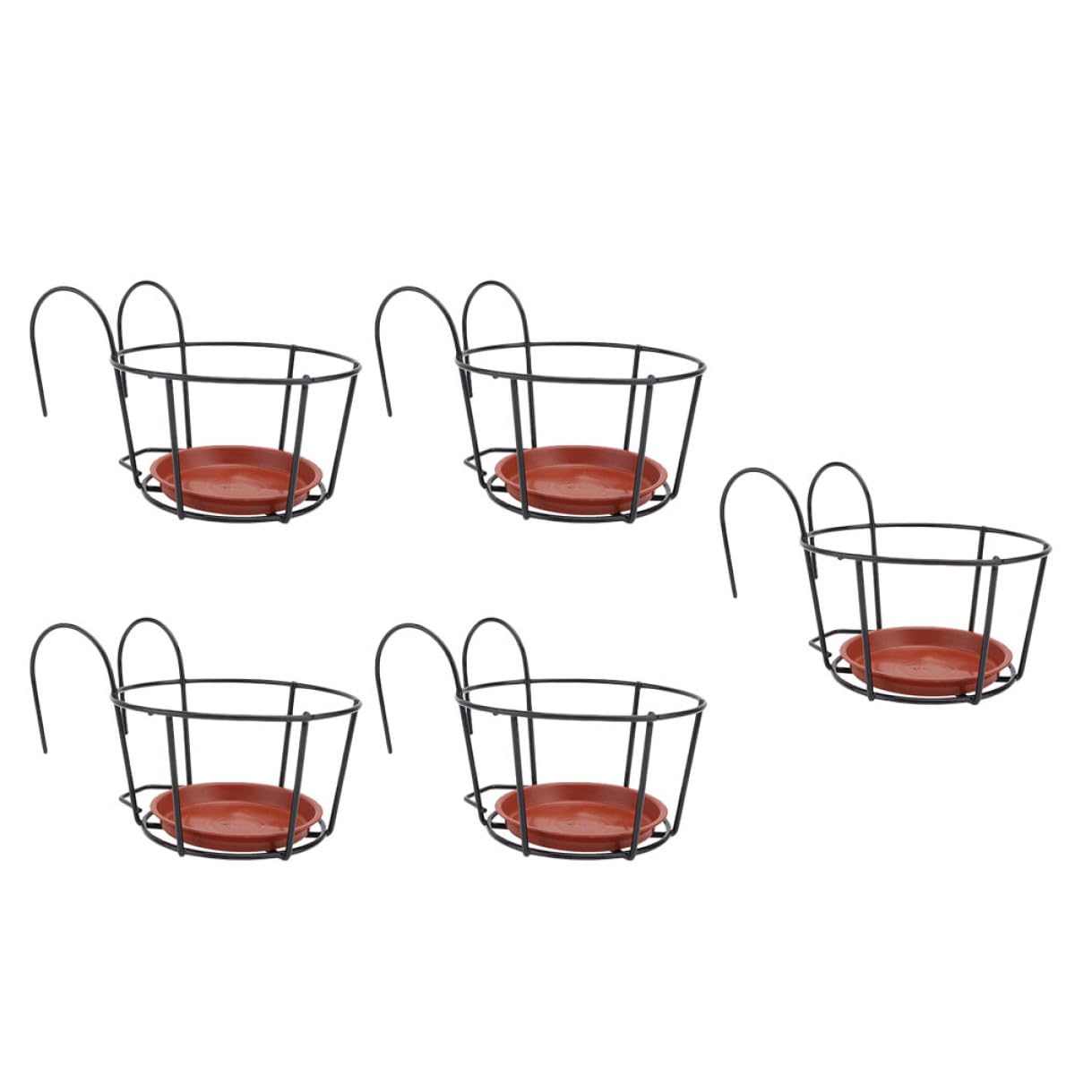 Soportes de hierro para macetas colgantes en pack de 5 para jardin