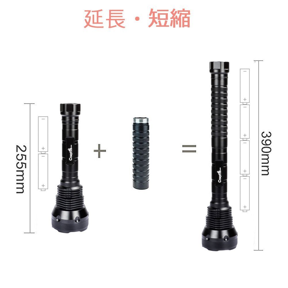 Amazon.co.jp: CrazyFire 懐中電灯 18000ルーメン 超強光度 XM-L T6×15