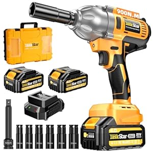Cordless Impact Wrench 1/2 Inch, 900N.m(664ft-lbs) High Torque Brushless Power Impact Gun, 21V 3300RPM Electric Impact Driver with 2×4.0Ah Battery & Fast Charger for Car Tires Truck