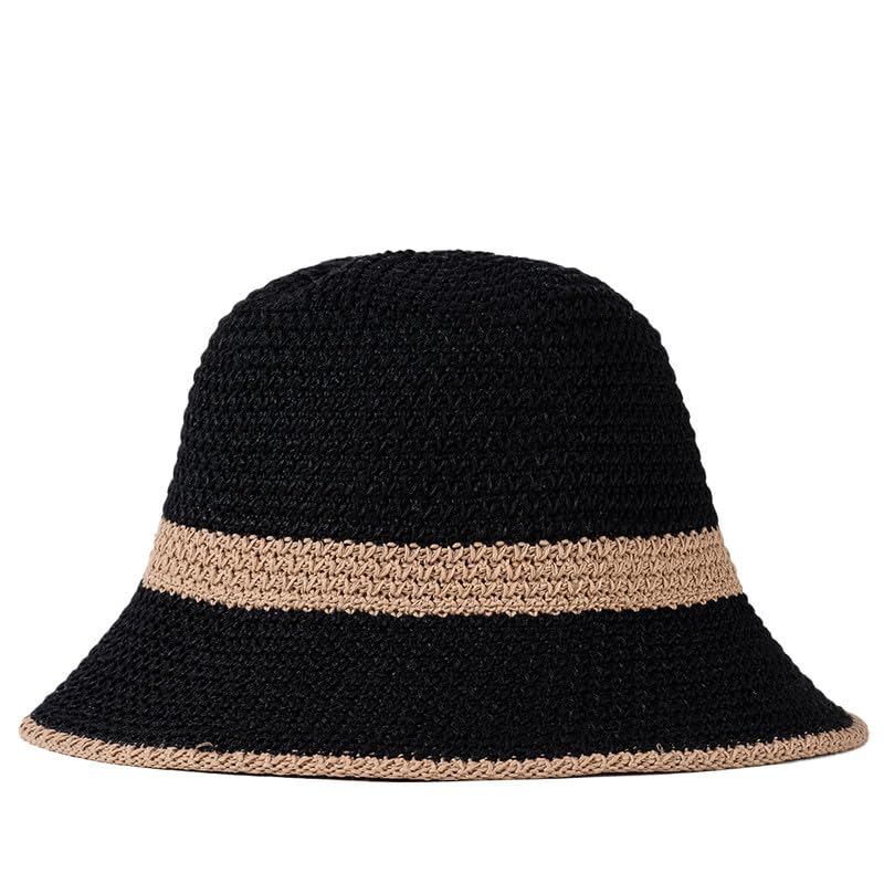 Image of Hair Drama Co. Crochet Bucket Hat for Women | Comfy & Casual Knit Handmade Foldable Floppy Hat | Summer Crochet Bucket Cap for Women & Girls