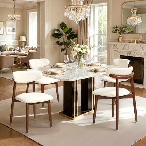 CHUN YI Dining Chairs Set of 4, Upholstered Wooden Dining...