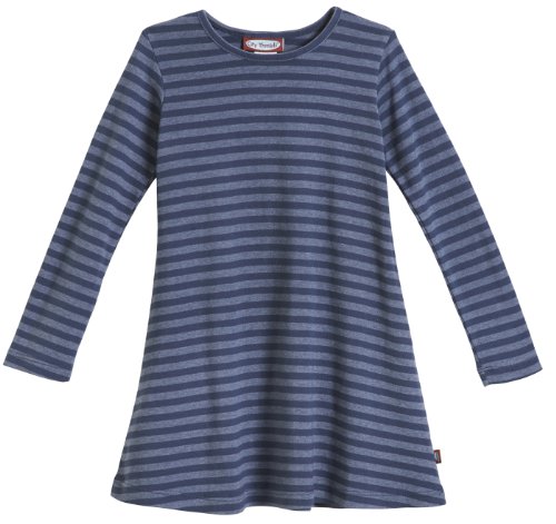 Image of City Threads Girls' 100% Cotton Long Sleeve Dress - Active Kids School, Playing, Parties - Made in USA