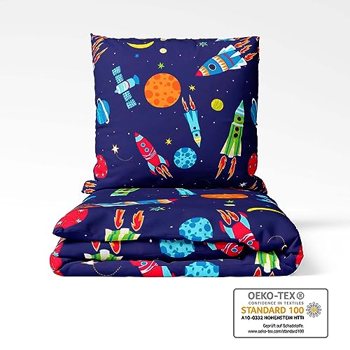 TSOPEFI Galaxie Bettwäsche 200x200cm - 3D Weltraum Motiv Für Kinder & Teens