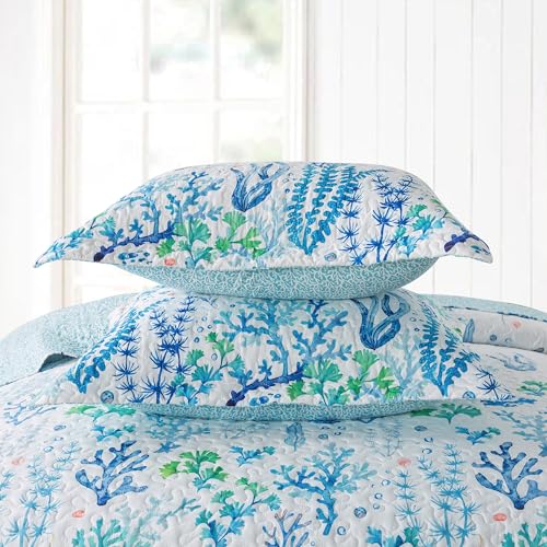 NEWLAKE Quilt Bedspread Sets - West Coastal Pattern Reversible Coverlet Set, Queen Size