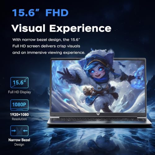 Image of KAIGERR Laptop, 2026 New Laptop Computer with Intel i3 8109U Processor(Up to 3.6GHz), 8GB RAM 256GB SSD(Up to 2TB), 15.6 inch FHD Display, Windοws 11 /Student /Business Laptop, HDMI, USB3.2, Type-C