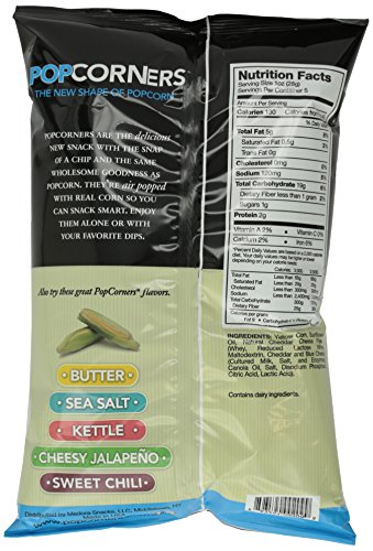 Popcorners White Cheddar Popped Corn Chips, 5 oz