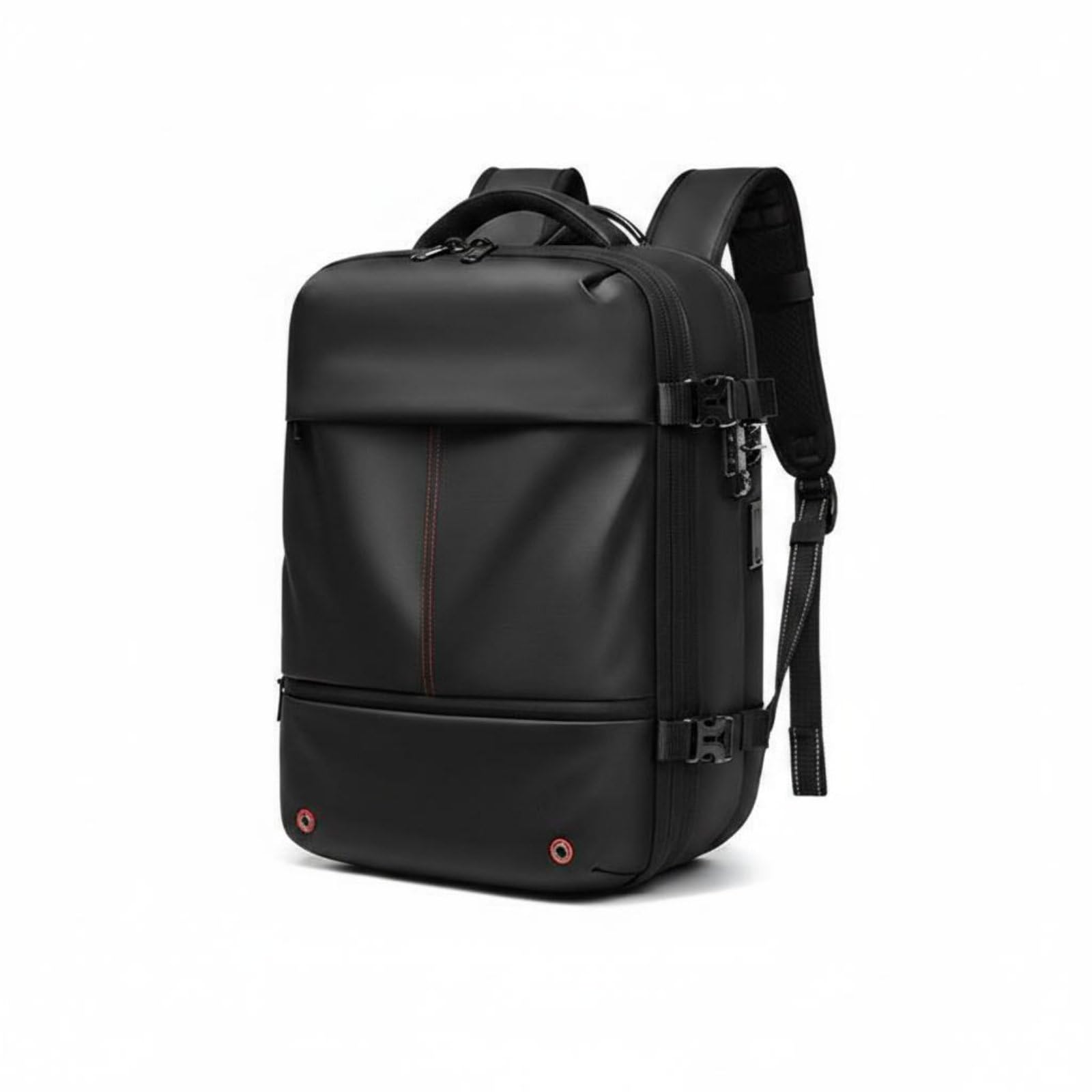 rockible Zaino da Viaggio Impermeabile Zaino Laptop Zaino Compressibile Zaino Antipioggia con di Compressione per Ottimizzare Spazio Spallacci Curvi E Comodi, Nero, Nero, 16 Pollici