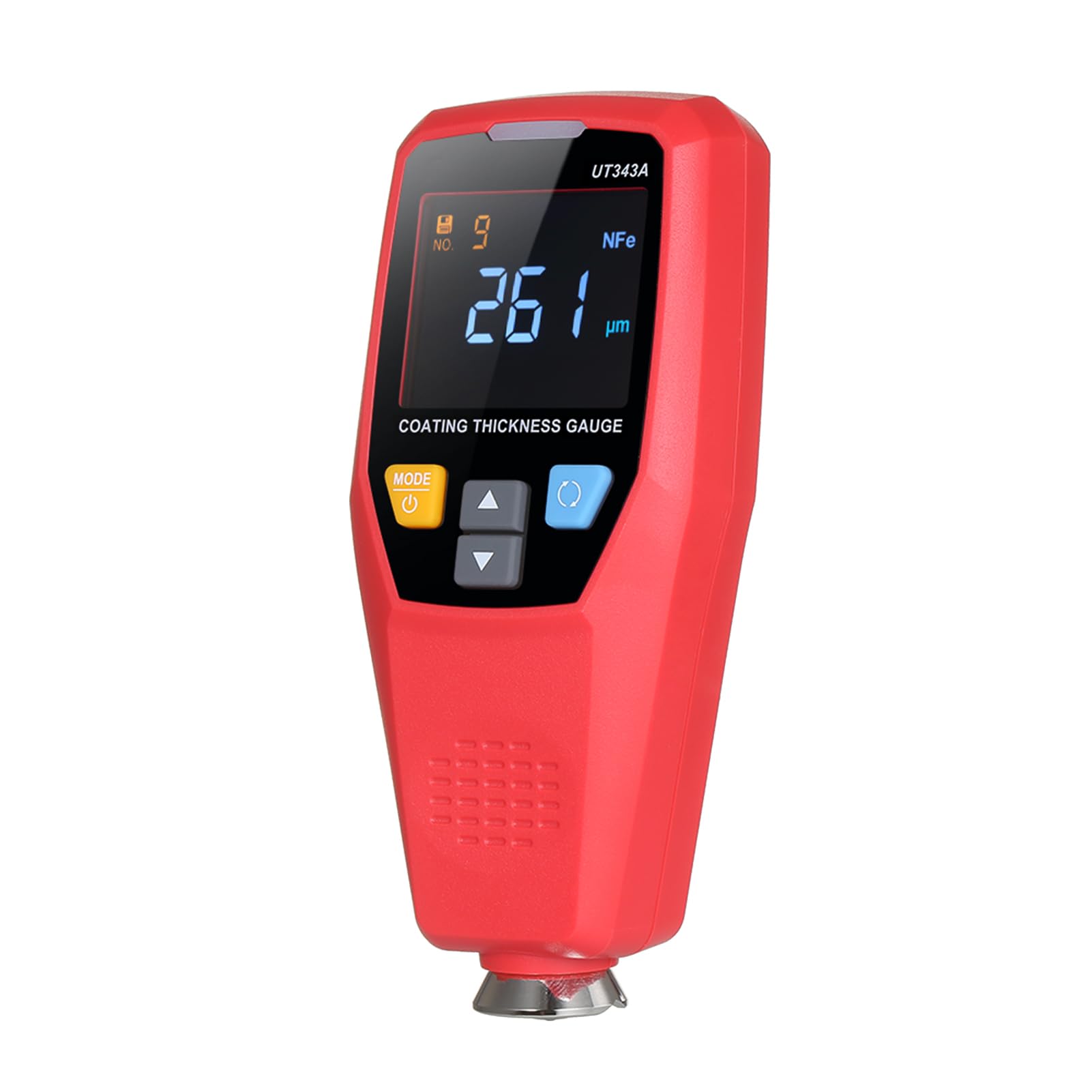 Misuratore di Spessore del Rivestimento di Vernice Tester Digitale Portatile da 0 a 1750um ABS Doppio FE NFE Riconoscimento Automatico Rotazione dello Schermo Memorizzazione dei Dati per