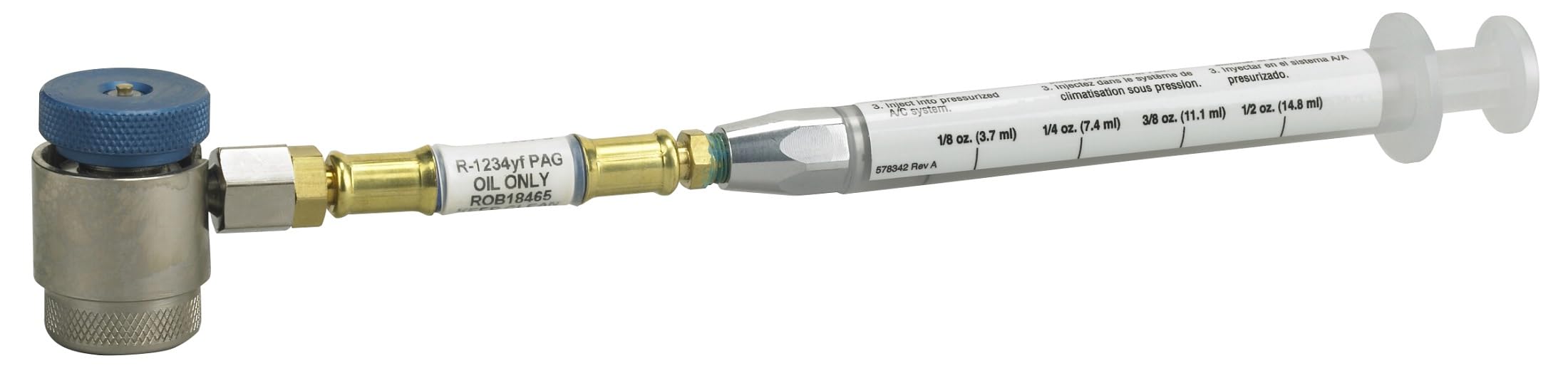 18465 Syringe-Type PAG Oil Injector for R-1234YF Systems - Labeled and Graduated