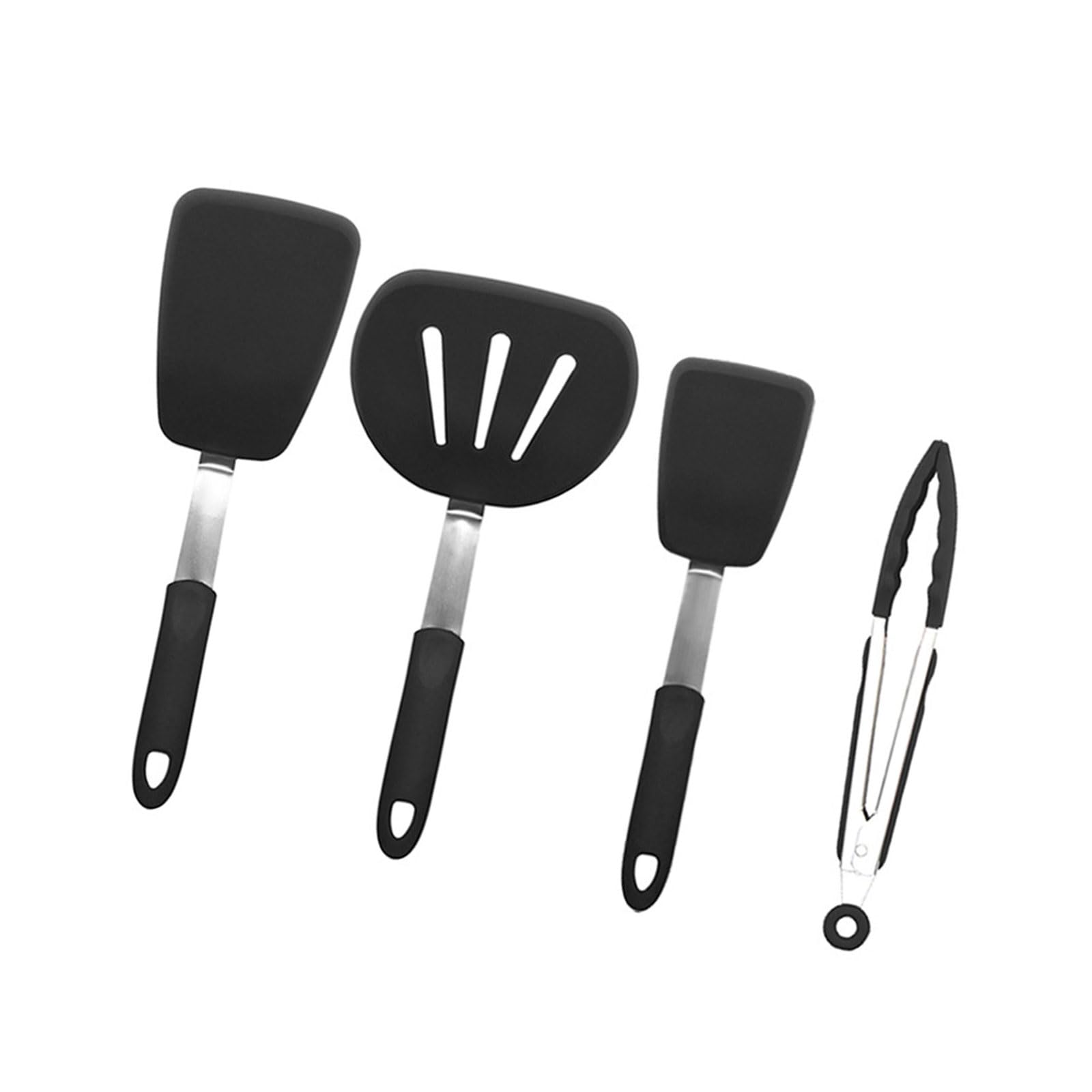 TEMOOUES Silicone Spatula Slotted Turner, Easy Ergonomic Grip for Kitchen Utensils Silicone Spatula Slotted Turner Ergonomic Handle Cooking Tool