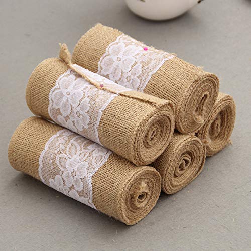 Wielofunkcyjne szarfy na krzesła z juty 15X275CM, koronkowe, jutowe, jutowe, kokarda na krzesło, wesele, baby shower ，Fiołki na pokrowce na krzesła(Lace)