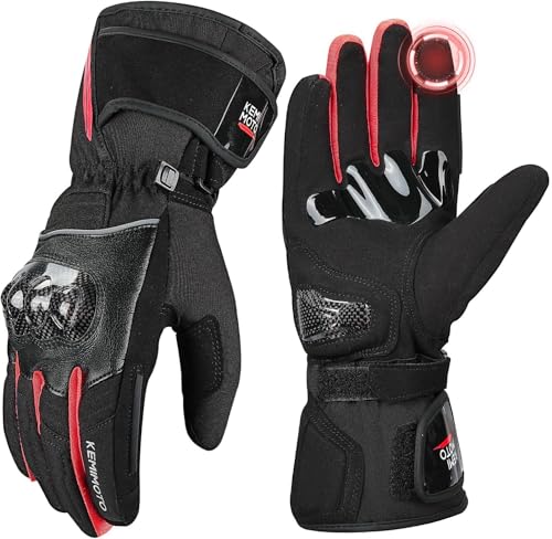 KEMIMOTO Winter Motorradhandschuhe wasserdichte und Winddichte Motorradhandschuhe für 0C~5C Verschleißfeste Handschuhe mit Kohlefaserschale Touchsreen Winter Thermo Handschuhe für Skifahren