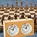 Professional Analog Wood Chess Clock Timer - Wind-Up Mechanism - No Battery Needed Light Brown