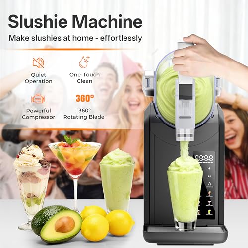 Image of Slushie Machine, 2L /68oz Slushy Machine for Home & Party | Frozen Drink Machine with Self‑Cleaning, No Ice Needed, Ideal for Margaritas, Frappes, Milkshakes