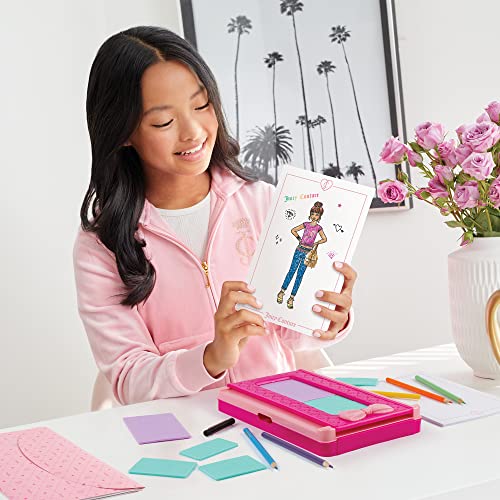 Make It Real Juicy Couture Fashion Exchange - Fashion Design Kit for Kids - Art Set with Scratch Plates, Stickers, Coloured Pencils & More - Gifts For Girls - Image 7