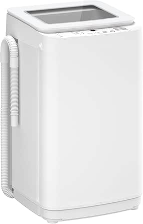 Auertech 14 lbs Portable Washing Machine, Fully Automatic Portable Washer with Glass Lid, 10 Wash Cycles, Compact Capacity Washer and Spin Dryer Combo with Drain Pump for Apartment, Dorm, RV