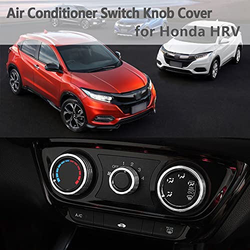 Cebat Abs Silver Center Console Air Conditioner Headlight Switch Knobs Trim Interior Moulding Decoration Accessories Fit For Honda Hrv 2016 2017 2018 2019 2020 2021 2022(Not Fit Ex Ex-L) #TOP1