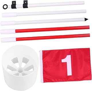 BESPORTBLE 1 Set Golf Set Green Mug Red Cups Outdoor Flag Holder Outdoor Golfs Cups Garden Golfs Flagstick Training Flag Flagpole Set Golf Accessory Portable Golf Flag Set Glass Fiber Major